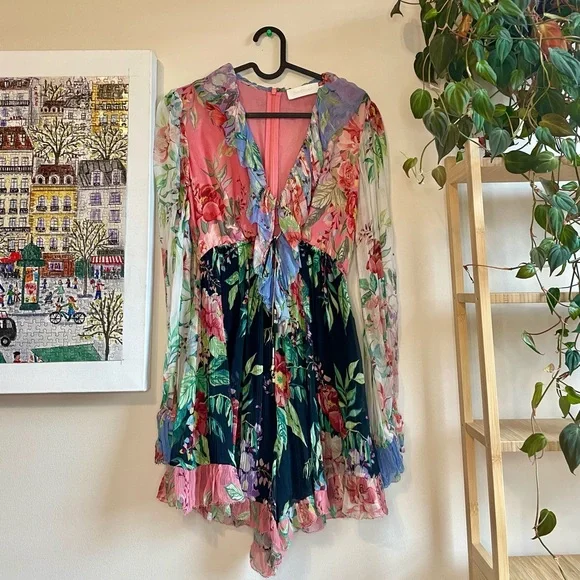 Zimmermann Bellitude Flutter Playsuit in Spliced size 0 - Picture 2 of 12